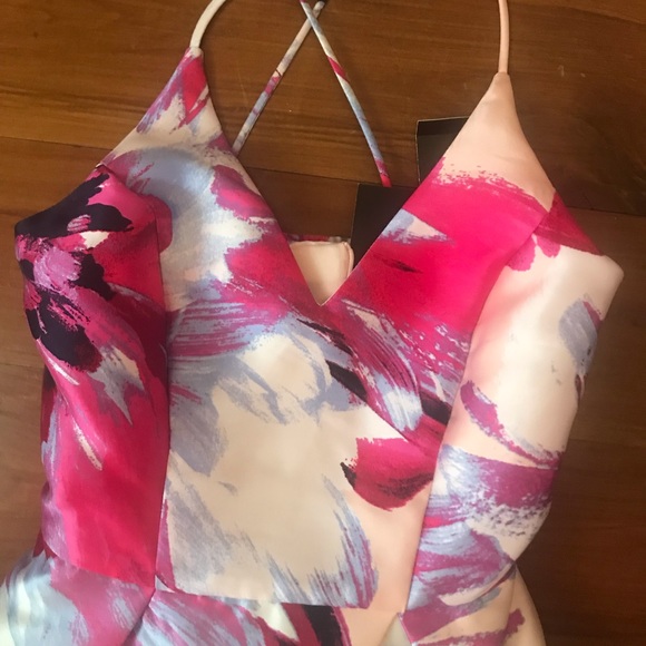 beautiful multicolor designer prom gown size 0 - Picture 3 of 4